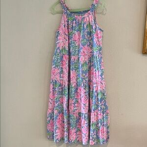 Lilly Pulitzer Pink & Blue Floral Tiered Sundress
